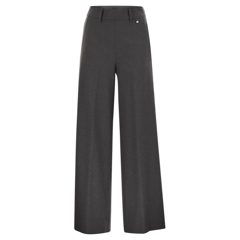 Herno  Mélange Effect Trousers With Side Zip And Pockets Grey