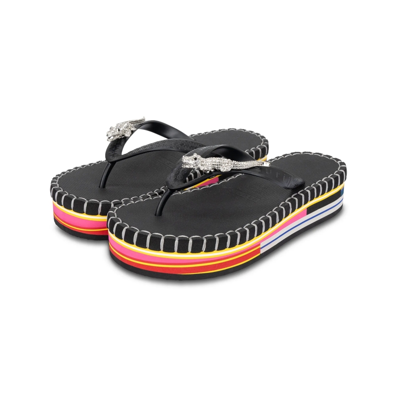 UZURII Flip Flops flip flop Crocodile Colorful Black schwarz(Image 3)