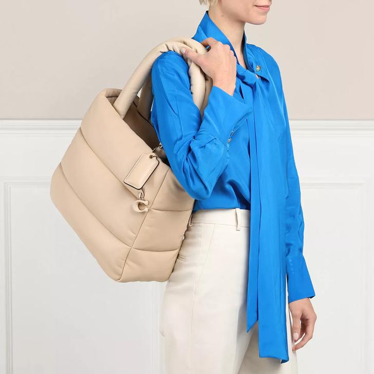 Coach Quilted Leather Pillow Tote Ivory | Tote | fashionette