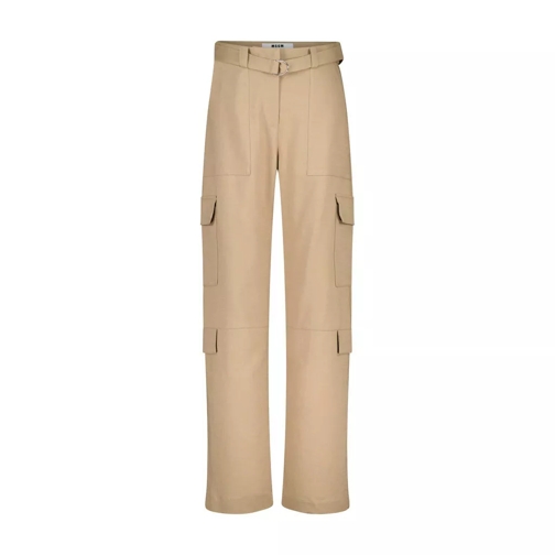 MSGM High-Waist Cargohose mit Gürtel Beige 