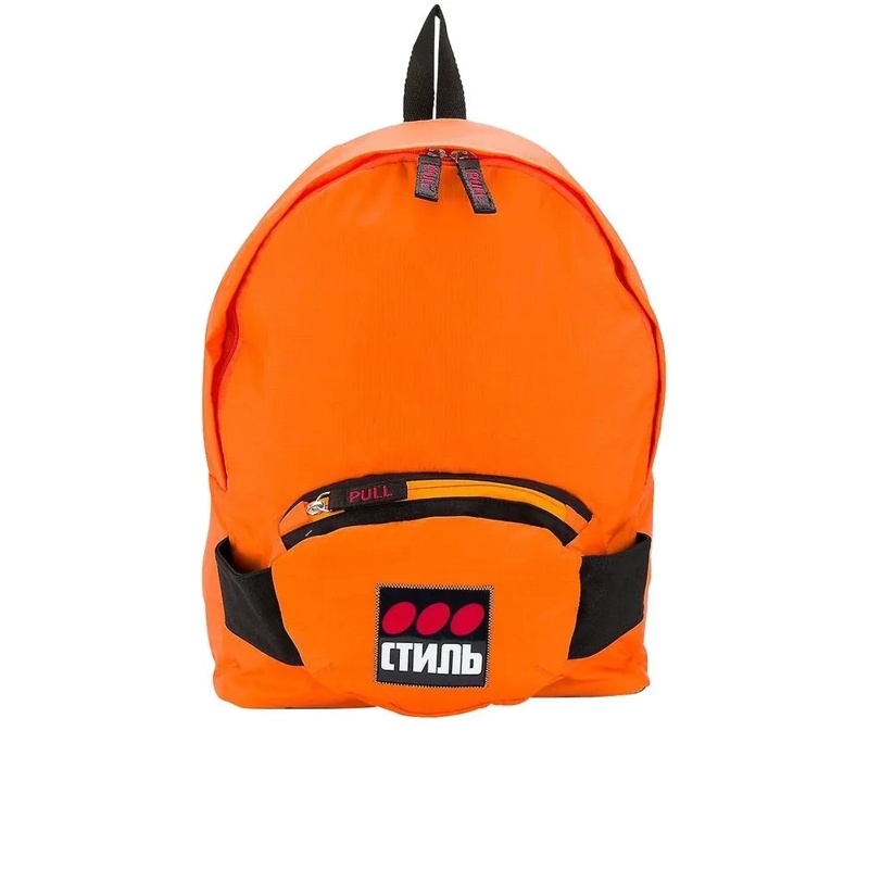 Heron Preston Rucksack Orange Fabric Backpack With Adjustable Straps Orange