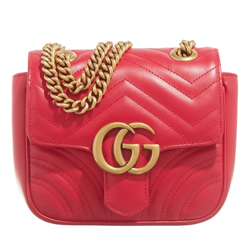 Gucci GG Marmont Mini Shopper Bright Red Crossbody Bag