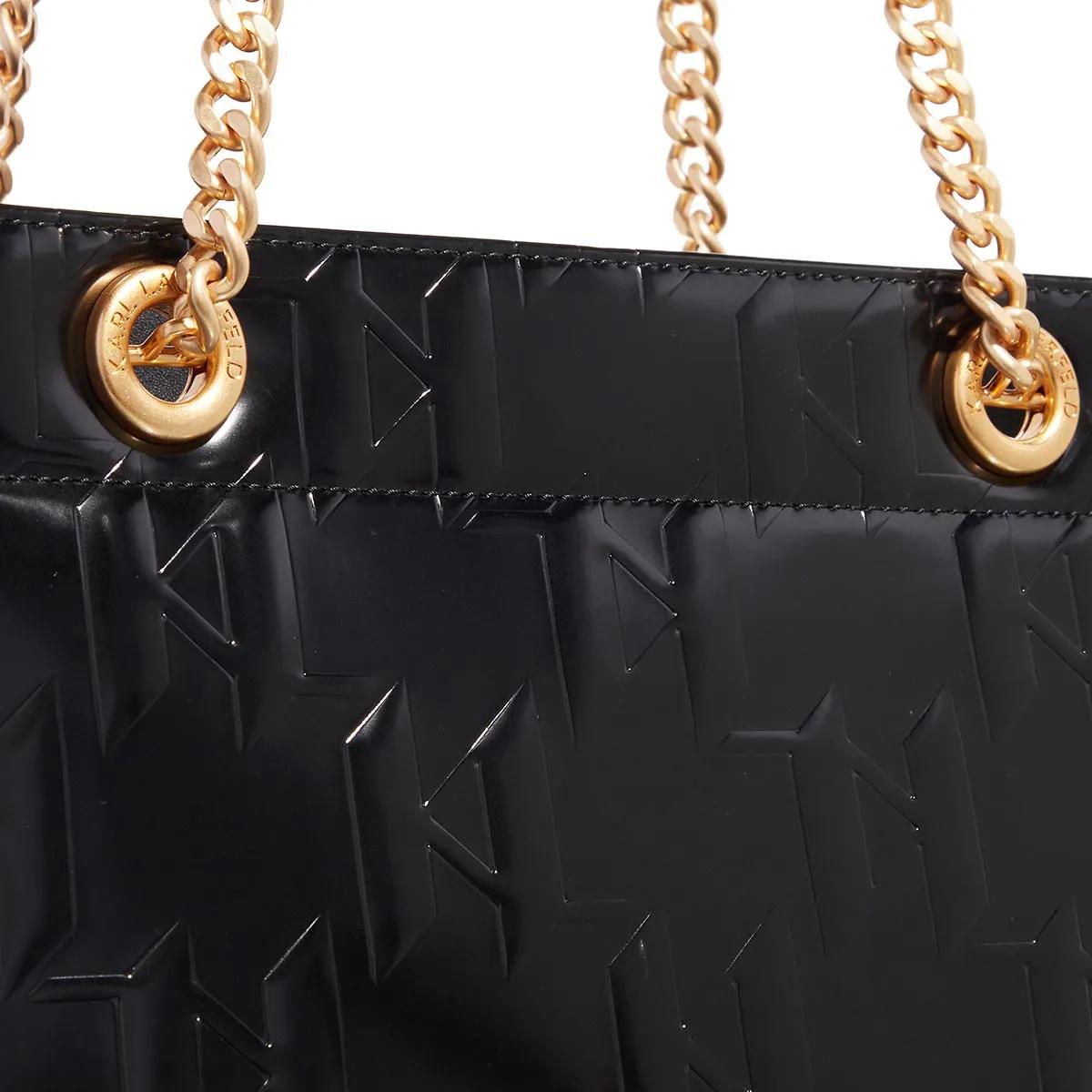 Karl Lagerfeld Shoppers & Totes K Skuare Sp Shiny Mono Md Tote in zwart