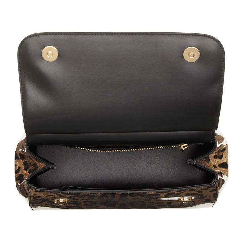 Dolce&Gabbana Satchel Medium Sicily Leopard-Print Shoulder Bag Brown(Image 13)