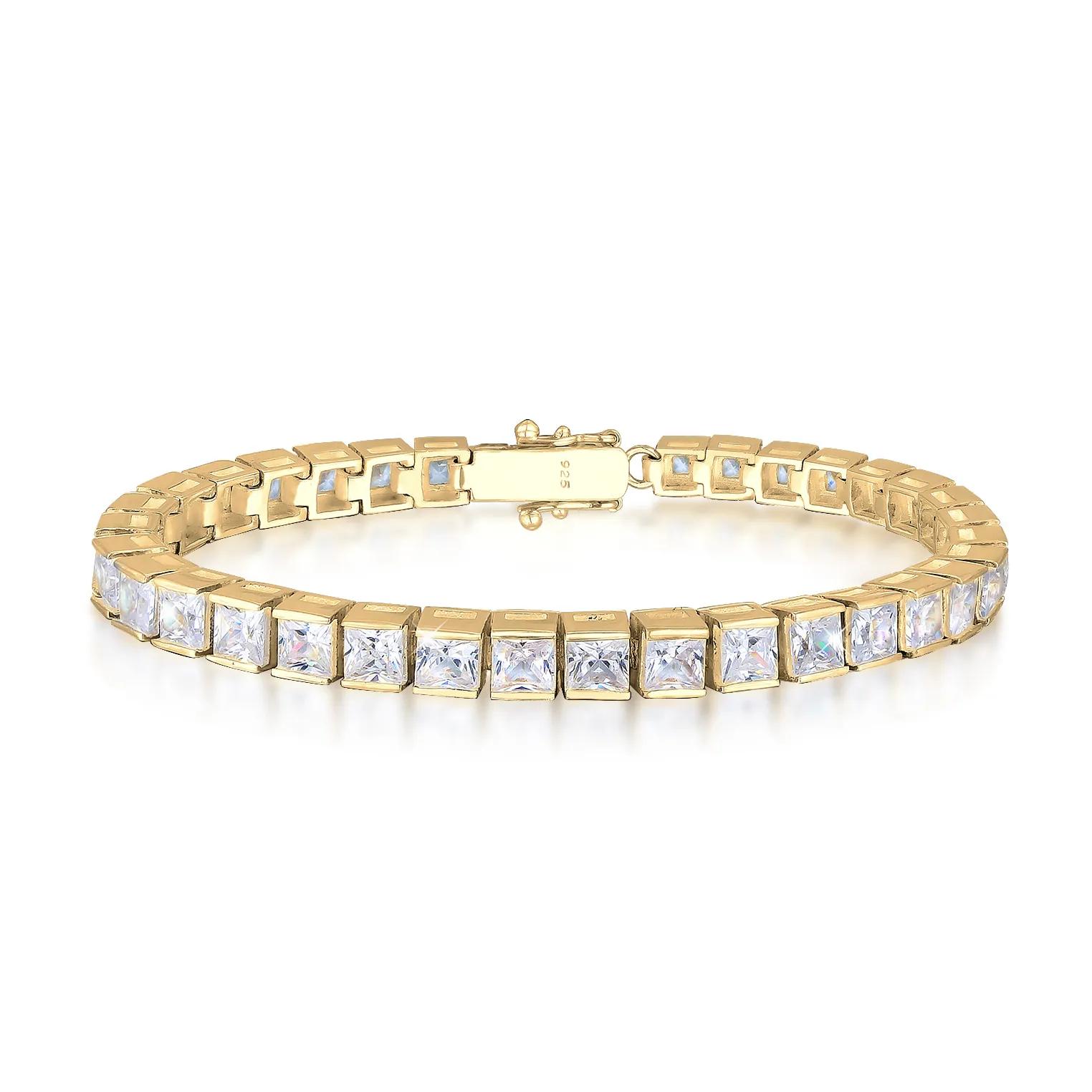 Elli Armbänder - Armband Tennisarmband Zirkonia Kristall Sparkle 92 - Gr. 20 CM - in Gold - für Damen