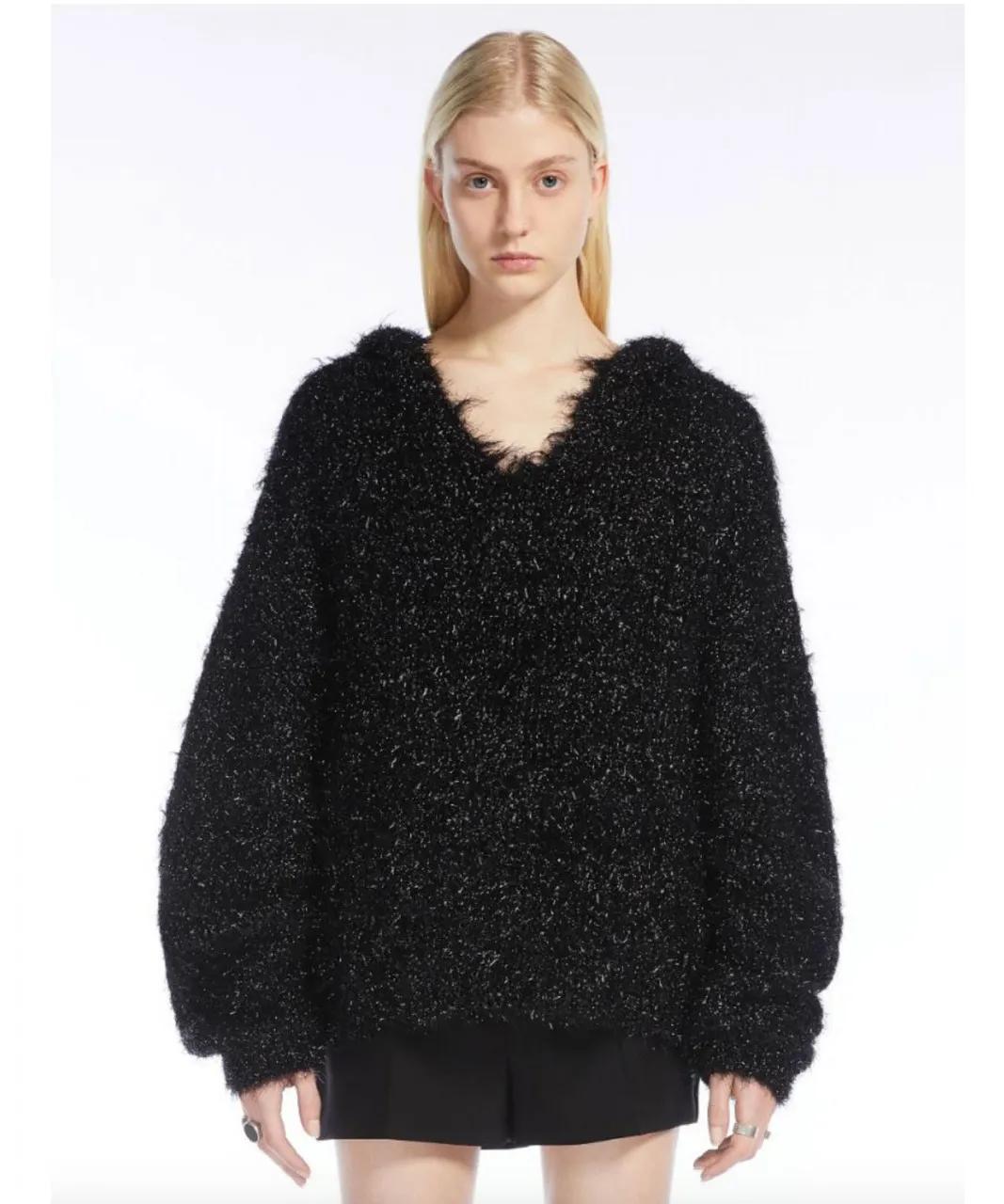 Thumbnail - Sportmax - SPORTMAX Schwarzer Strickhoodie - Größe XS - multi