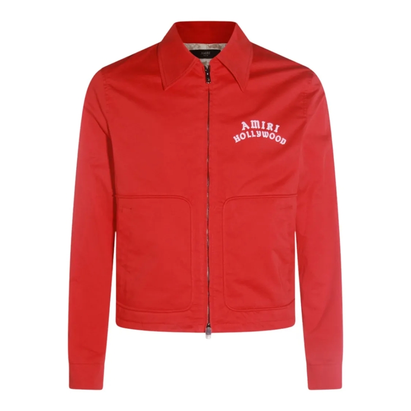 Amiri Bomberjacke Red Casual Jacket With Embroidered Details Red