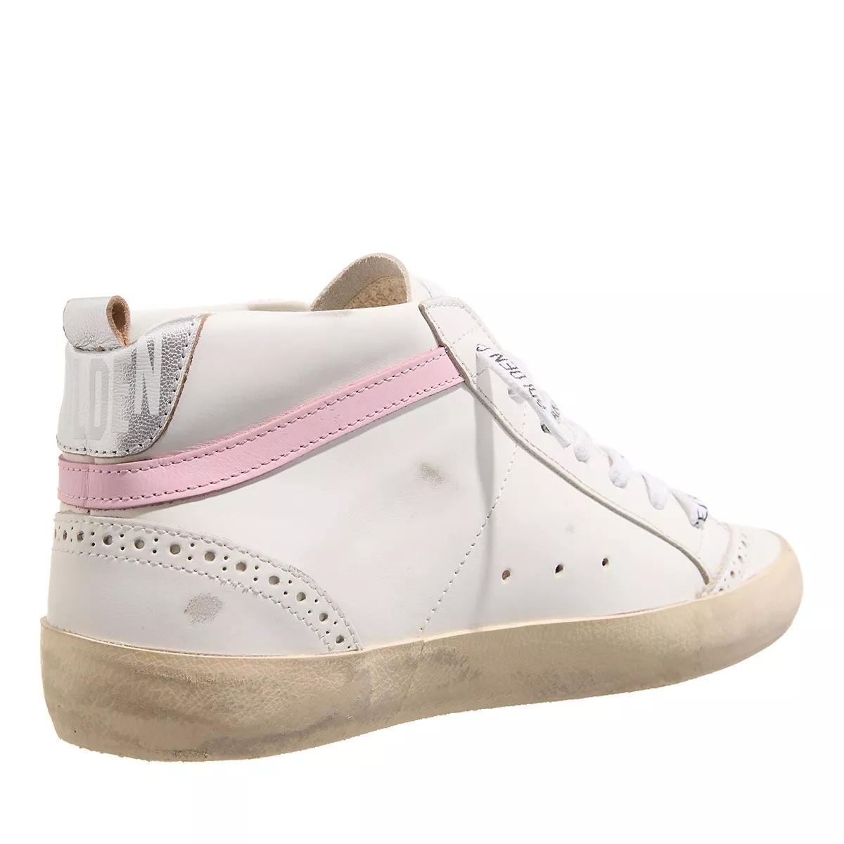 Golden Goose Mid Star White Silver Pink High Top Sneaker