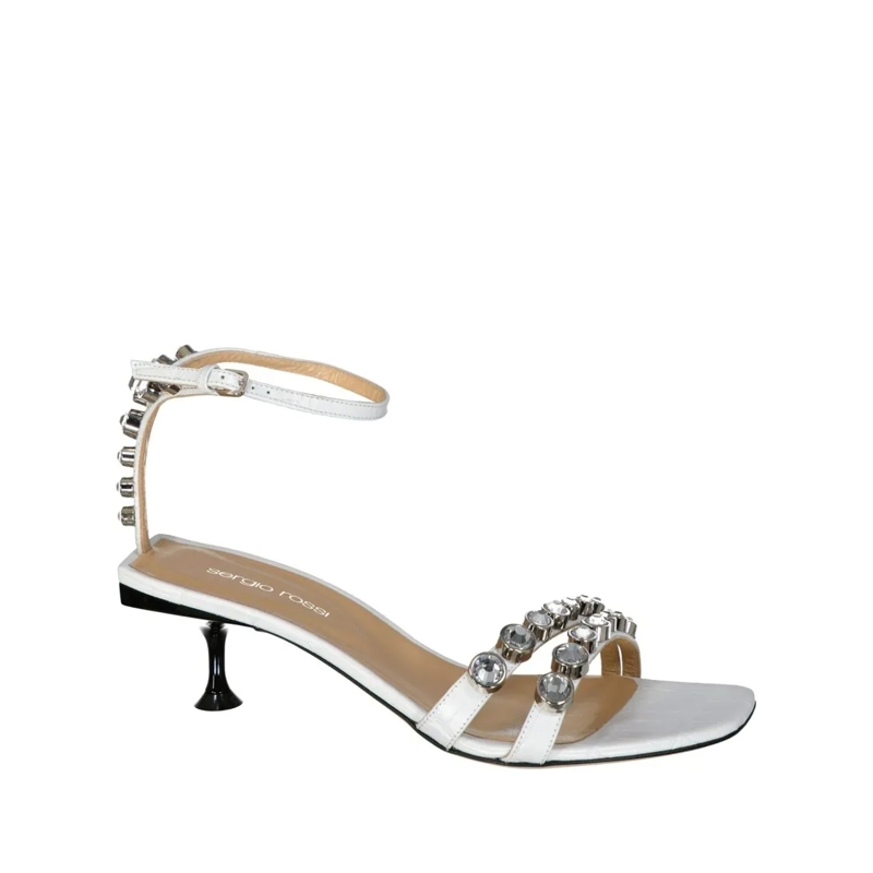 sergio rossi Sandalen Leather Crystal Sandals White