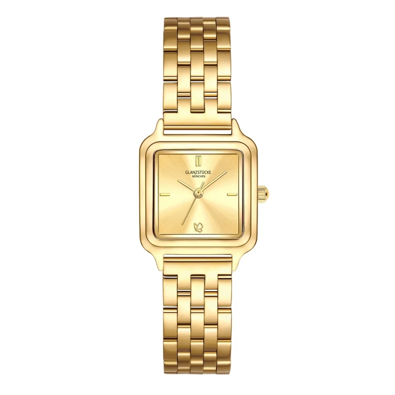 Glanzstücke München Automatikuhr Damen Armbanduhr Edelstahl gold