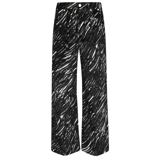 Marni  White/Black Stretch Cotton Trousers Black