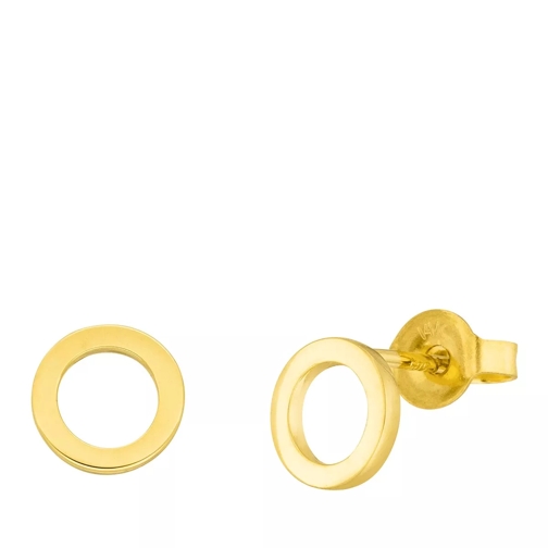 Leaf Earring Circle Gold Ohrstecker