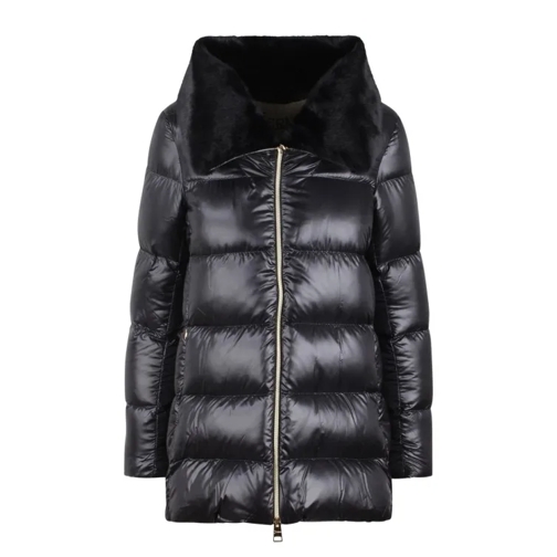 Herno Eco-Fur Collar Down Jacket Black 