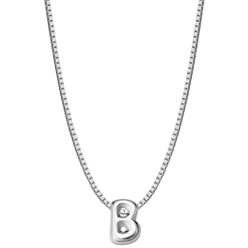 Glanzstücke München Mittellange Halskette Sterling Silber Halskette Buchstabe B silber