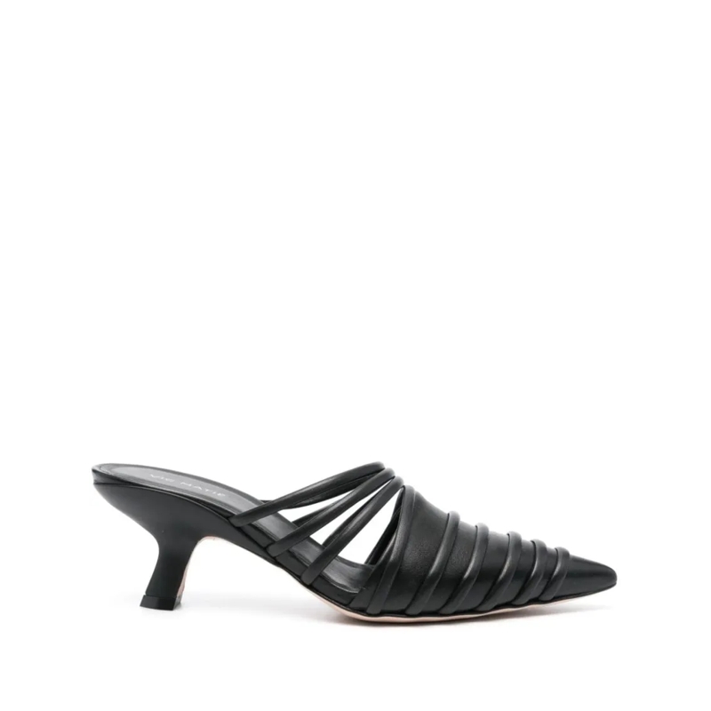 Vic Matié Sandalen Pointed Toe Black Calf Leather Sandals Grey