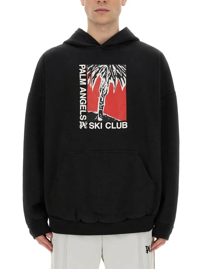 Thumbnail - Palm Angels - Palm Ski Club Print Sweatshirt - Größe L - schwarz