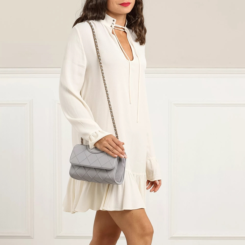 Tory Burch Crossbody Bag Fleming Soft Small Convertible Shoulder Bag Bay Gray(Image 3)