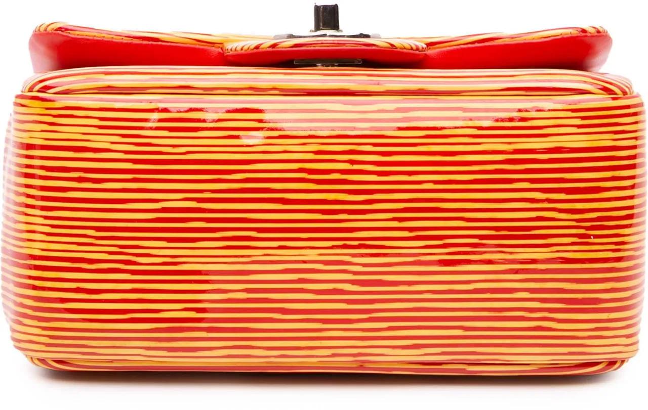 Thumbnail - Chanel Hobo Bags - Mini Square Classic Patent Striped Single Flap - Gr. unisize - in Orange - für Damen