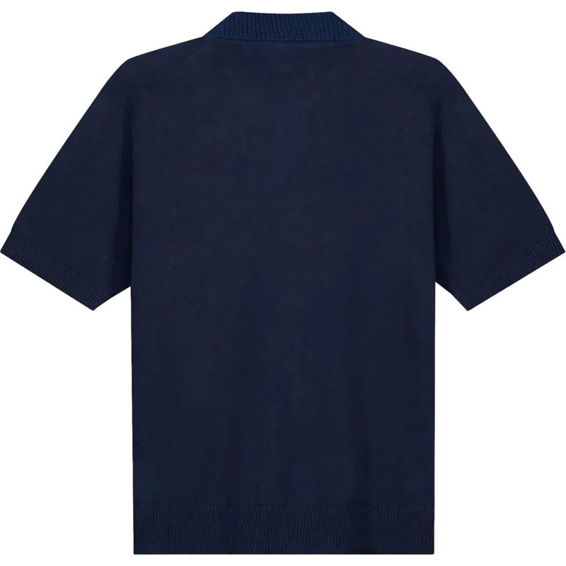 ØLÅF Poloshirt Olaf Linen Knitted Ss Polo Polos Donkerblauw M2507 blau(Image 2)