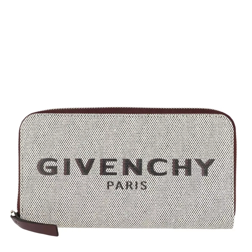 Givenchy Logo Print Zip Around Wallet Aubergine Kontinentalgeldbörse