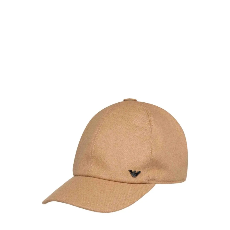 Emporio Armani Hoed Wool Blend Felt Baseball Cap Brown