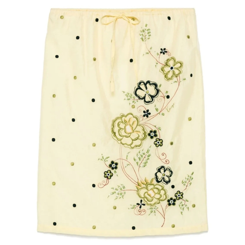 Kenzo Midirok Floral Embroidered Skirt Yellow