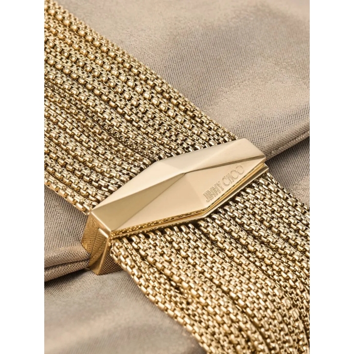 Jimmy Choo Gold-Tone Crystal-Embellished Foldover Clutch