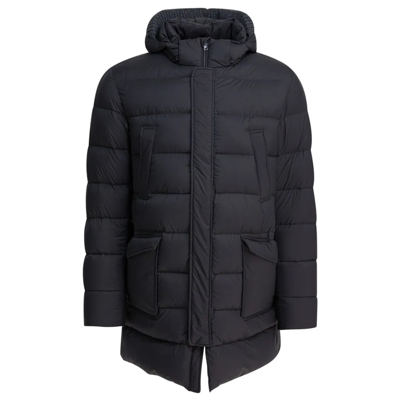 Herno Daunenjacke Long Down Jacket With Hood Black