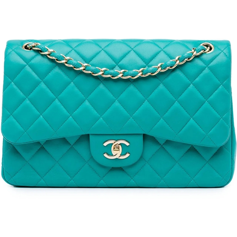 Chanel Sac à bandoulière Jumbo Classic Lambskin Double Flap blau