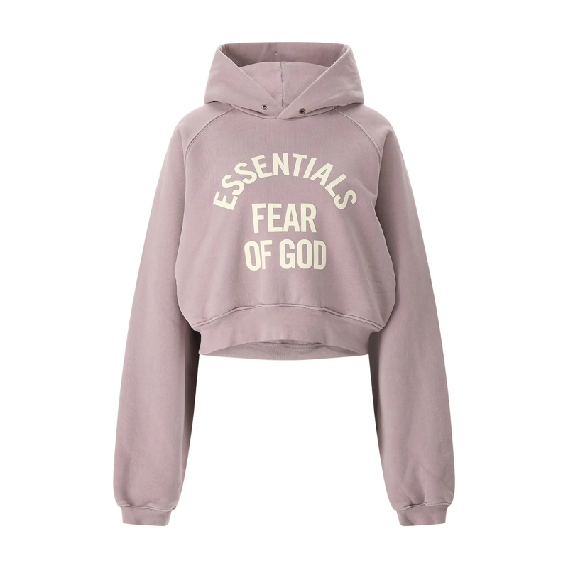 FEAR OF GOD  Cropped Oversized Hoodie lila