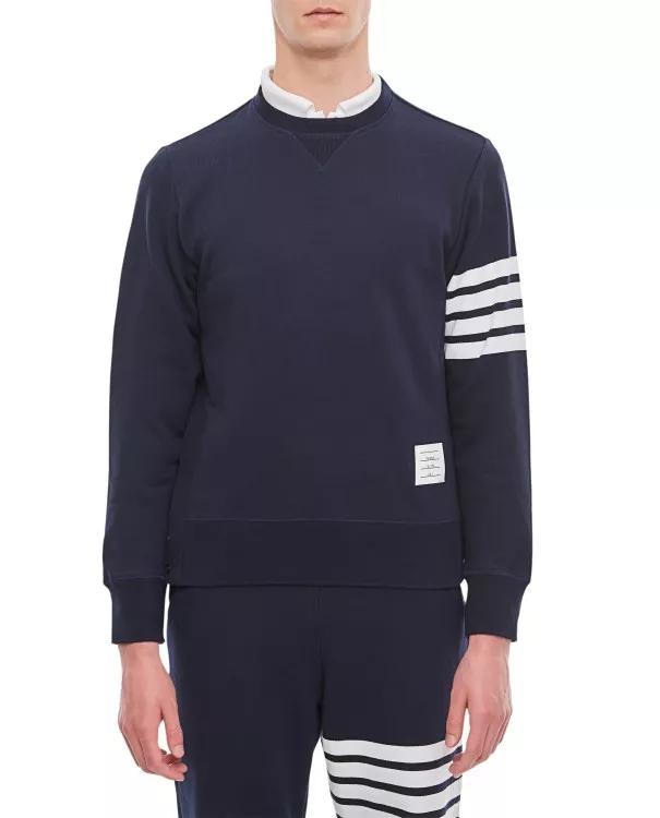 Thom Browne - Classic Sweatshirt In Classic Loopback 4 Bar - Größe 5 - blue