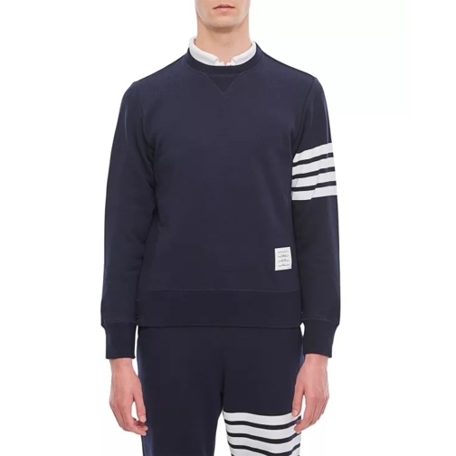 Thom Browne Classic Sweatshirt In Classic Loopback 4 Bar Blue 