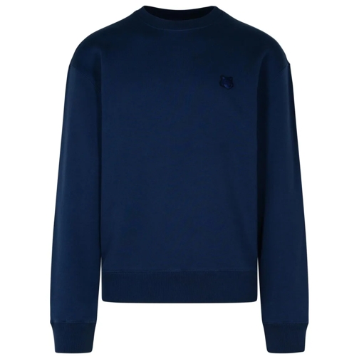 Maison Kitsune Navy Cotton Sweatshirt Blue Truien