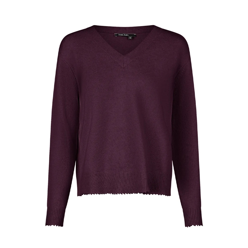 Marc Aurel Pullover Dieser V-Ausschnitt-Pullover aus Cotton/Wool-Mix m lila