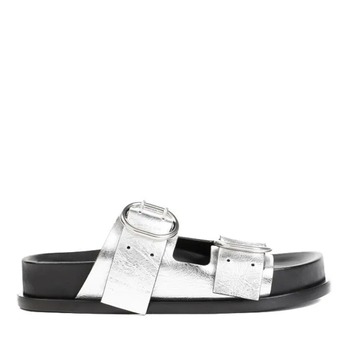 Jil Sander Silver Moon Leather Sandals Silver Sandale