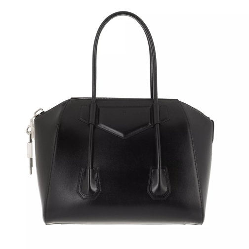 Givenchy Medium Antigona Lock Handle Bag Leather Black Rymlig shoppingväska