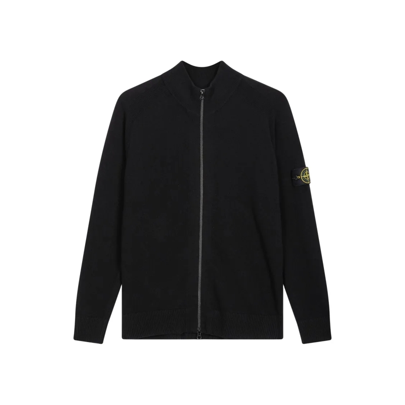 Stone Island  Zip-Up Knit Jacket Black
