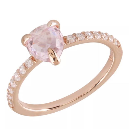 Little Luxuries by VILMAS Amoretti Ring Crystal Drop  Rose Gold Plated Anello
