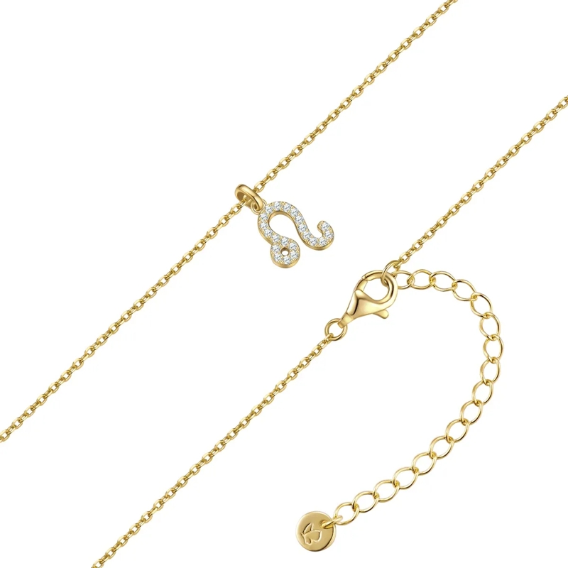 Glanzstücke München Mittellange Halskette Sterling Silber Halskette Zirkonia Sternzeichen Lö gold(Image 2)