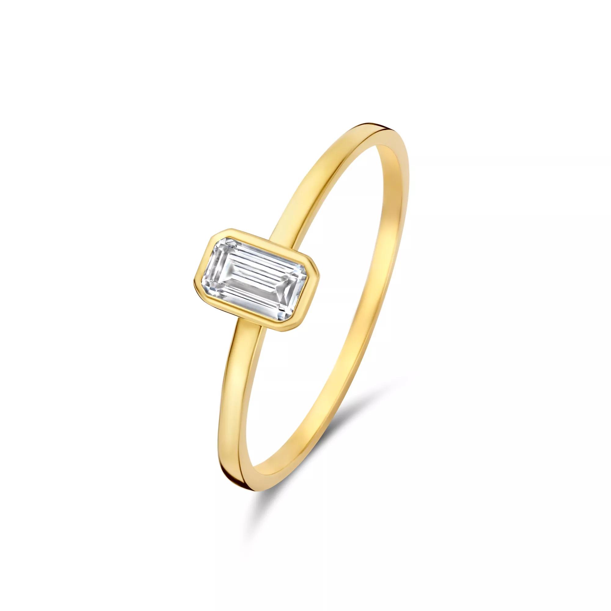 Isabel Bernard Ring - Isabel Bernard Baguette damen Ring 585 Gold IB3300 - Gr. 48 - in Gold - für Damen