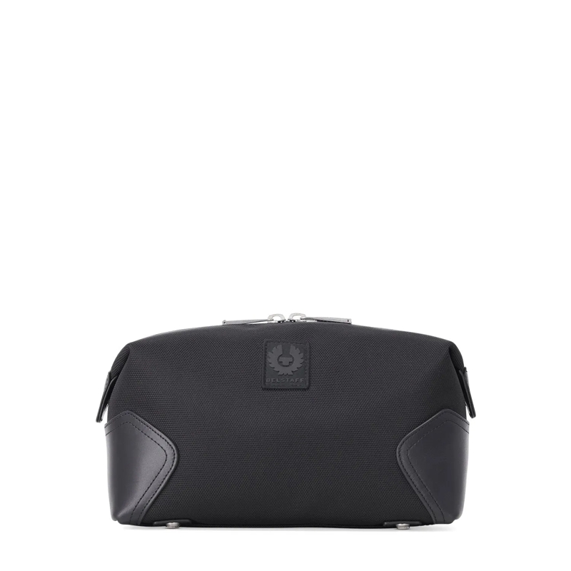 Belstaff Sac à bandoulière Waschtasche mit Lederapplikationen schwarz