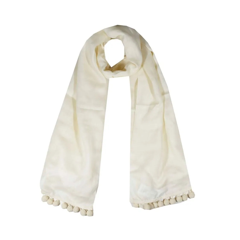 Max Mara Écharpe légère Fumana Stole In Butter White Jacquard Fabric White