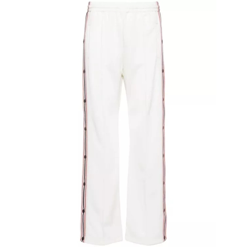 Golden Goose Striped Ecru Trousers White 