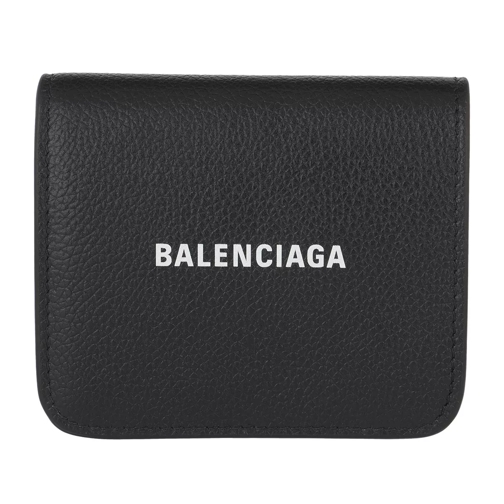 Balenciaga Folding Wallet Leather Black/White Bi-Fold Portemonnaie
