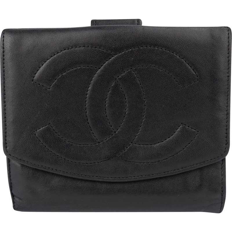 Chanel Geldbörse Chanel Lambskin CC Wallet schwarz