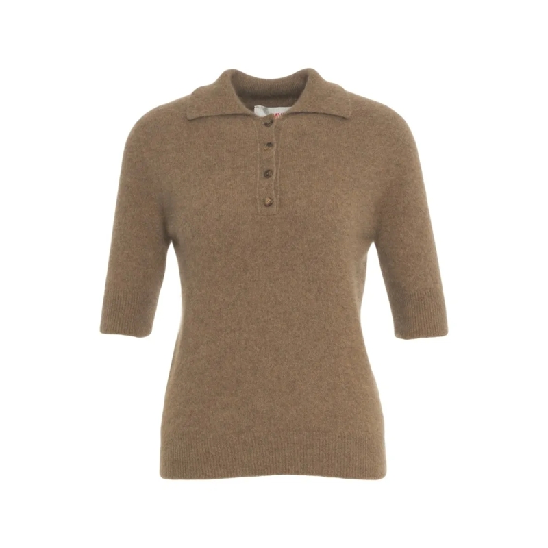 Mvm T-shirt Raccoon Knit Polo Shirt Brown