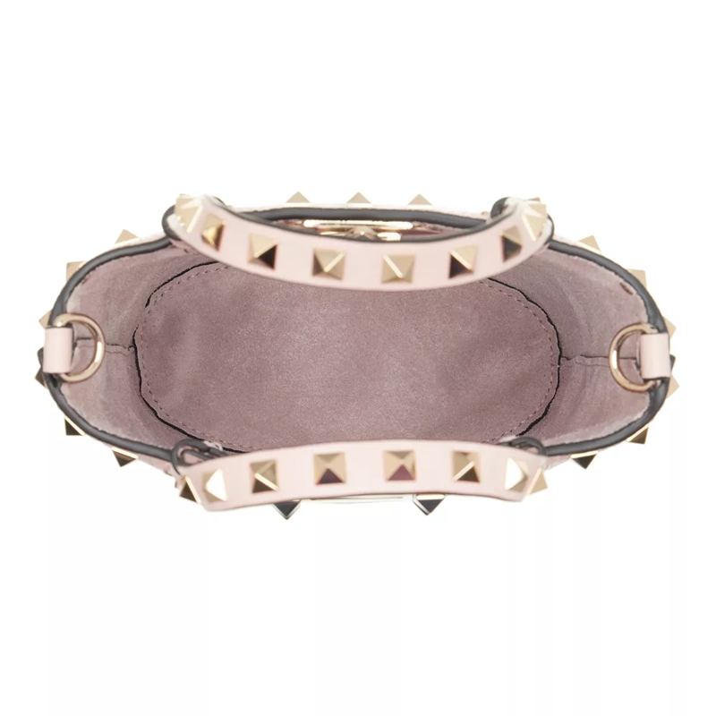 Valentino Garavani Bucket Bag Clutch Rockstud Pouch Rose Quartz(Image 6)