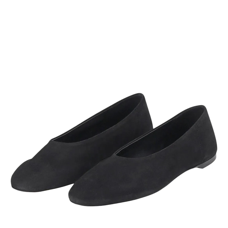 TOTEME Balletschoenen Ballerinas aus Veloursleder schwarz