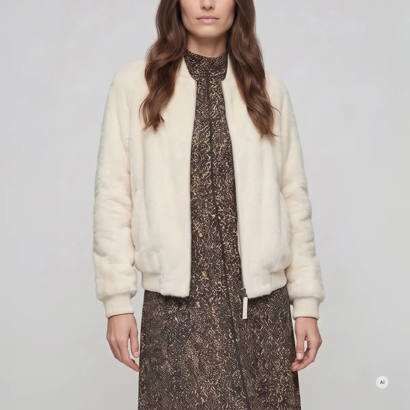 Marc Aurel Blouson Blouson- Ärmel und Kragen aus weichem Strickbünd beige(Image 3)