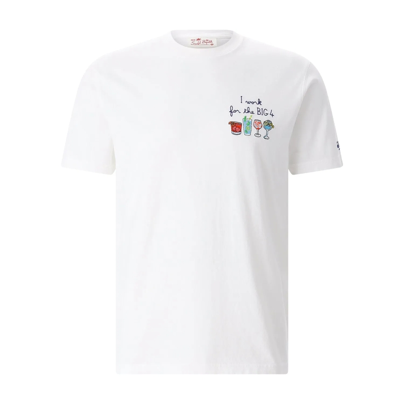 Mc2 Saint Barth T-Shirt T-Shirt Portofino mit Stickerei weiß